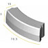 Trottoirband bocht 18/20x25x78,5 8 uitw. zwart vis