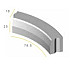 Trottoirband bocht 18/20x25x98,1 15 inw. grijs vis