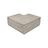 ArtiStone hoekstuk traptreden 90° buiten 37x15 Greige
