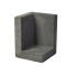 L-hoekelement 40x40x60 zwart