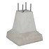 Betonpoer grijs glad (20x20)x(45x45)x51 cm + 4 draadeind M16 (met voet) draadiend 150 mm h.o.h.