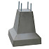 Poer (20x20)x(45x45)x50 cm + 4 draadeind M16 (hoh 15cm) (met voet)