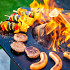Barbecue 100-Corten-Met rooster-Met deksel-Met verrijdbaar onderstel