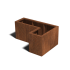 Cortenstaal plantenbak Hoekopstelling 90x60x30cm hoogte=40cm opties=bodemplaat
