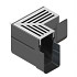 ACO Slim-Line hoekstuk, blank aluminium rooster