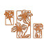 Cortenstaal wanddecoratie Flowers 3-parts-Large