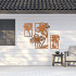 Cortenstaal wanddecoratie Flowers 3-parts-Large
