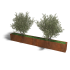 Cortenstaal plantenbak Rechthoek XL 320x30 hoogte=80cm opties=bodemplaat