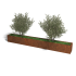 Cortenstaal plantenbak Rechthoek XL 360x40 hoogte=80cm opties=bodemplaat