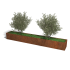 Cortenstaal plantenbak Rechthoek XL 360x50 hoogte=60cm opties=bodemplaat
