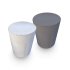 poef rond 45x60 grijs
