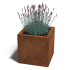 Cortenstaal plantenbak Vierkant 40x40 hoogte=60cm opties=bodemplaat
