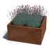Cortenstaal plantenbak Vierkant 80x80 hoogte=30cm opties=geen bodemplaat