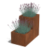 Cortenstaal plantenbak Vierkant Trapmodel II 40-geen bodemplaat