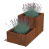 Cortenstaal plantenbak Vierkant Trapmodel II 60-bodemplaat