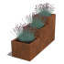 Cortenstaal plantenbak Vierkant Trapmodel III 50 opties=geen bodemplaat