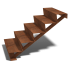 Cortenstaal trap 5-trede (breedte 80cm)