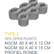 Infra Grasbetontegel 60x40x12 basic grijs (type 2)