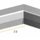 Trottoirband hoekstuk 13/15x25 135° inw. grijs visbek