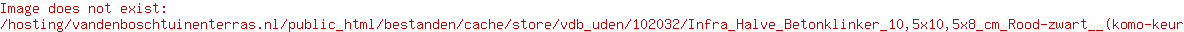 Infra Halve Betonklinker 10,5x10,5x8 cm Rood-zwart  (komo-keur)