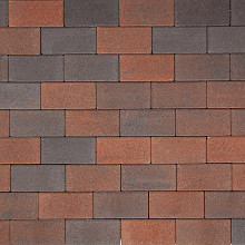 Infra Halve Betonklinker 10,5x10,5x8 cm Rood-zwart  (komo-keur)