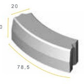 Bochtband 18/20x25x58,9 R=0,75 uitw. zwart visbek