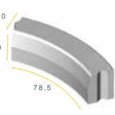 Bochtband 18/20x25x78,5 R=10 inw. zwart visbek