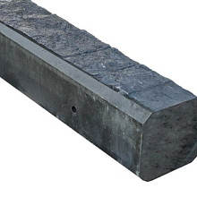 Eindpaal granietmotief Vlak 10x10x275 (sponning 74 cm, tbv 2 platen) Antraciet
