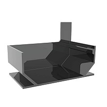 Sleufgoot zwart aluminium Sidedrain/75 eindstuk links