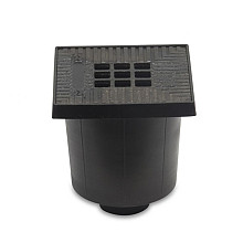 Schrobput 20x20 cm per stuk, kunststof rand met gietijzeren rooster