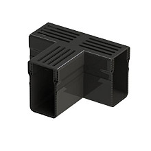 Star Drain T-stuk met zwart aluminium rooster