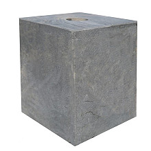 Poer hardsteen zonder facet - 200x200mm Hoogte=250mm, met gat Ø50mm