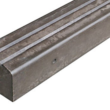 Hoekpaal bangkirai look Vlak 9x9x275 (sponning 37 cm) Taupe