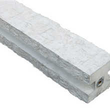 Eindpaal betonschutting granietmotief 12x12x275 (sponning 180/216 cm) wit