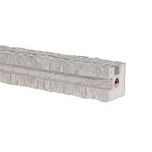 Hoekpaal betonschutting granietmotief 12x12x275 (sponning 180/216 cm) wit