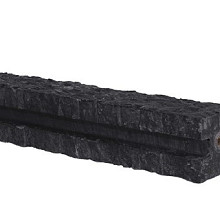 Eindpaal betonschutting granietmotief 12x12x275 (sponning 180/216 cm) Antraciet