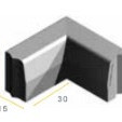 Trottoirband hoekstuk 13/15x25 90° inw. zwart visbek