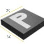 Teksttegel 30x30x6 Antraciet NP (in wit) 15cm