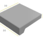 Nokkentegel 30x30x4,5/8 grijs