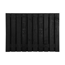 Grenen scherm 21 planks 17 mm - recht zwart 180x60 cm