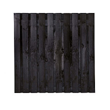 Grenen scherm 21 planks 17 mm - recht zwart 180x180 cm