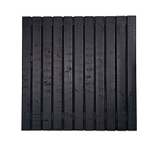 Grenen scherm 23 planks 17 mm - recht zwart 180x170 cm