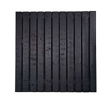 Grenen scherm 23 planks 17 mm - recht zwart 180x60 cm