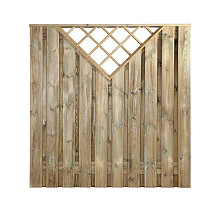 Grenen V-scherm - recht 180x180 cm (bxh)