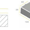Trottoirband 38/40x20x100 zwart vis K