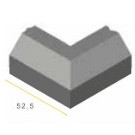RWS Hoekstuk 11,5/22,5x25x52,5 90° uitw. grijs vis