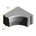 Infra Trottoirband hoekblok 18/20x25 90° inw. zwart vis