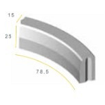 Infra Trottoirband bocht 13/15x25x78,5 R=5 inw. zwart vis