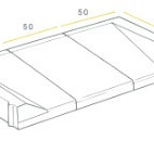 Invalide-inritblok 13/15  17/8x75x50 midden zwart VK