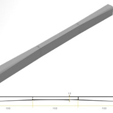 Trottoir verloopband  13/15x20-10x20 rechts grijs vis/h&d